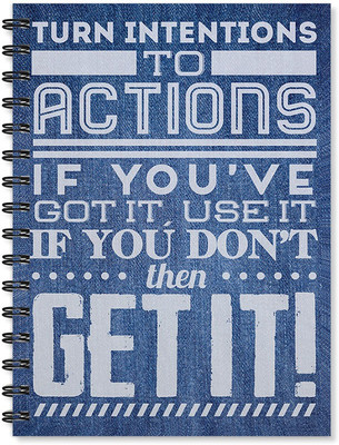 

100yellow A5 Notebook(Inspirational Quote Print Wire Bound High Quality Book/Size A5 /170 Ruled Pages Inside, Multicolor)