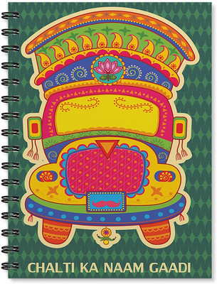 

100yellow A5 Notebook(Printed Wire Bound Spiral Book With Ruled Sheets - A5 Size, Multicolor)