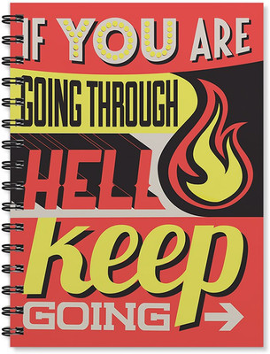 

100yellow A5 Notebook(A5 Size Motivational Quote Printed Wire Bound Spiral Book With Ruled Sheets Book, Multicolor)