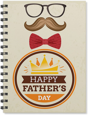 

100yellow A5 Notebook(Happy Father’s Day Print Wire Bound Ruled Paper Sheets Personal And Office Stationary- Gift For Dad/Father, Multicolor)