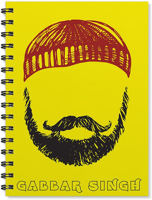 

100yellow A5 Notebook(A5 Size Beard Printed Wire Bound Designer covers with Ruled sheets, Multicolor)