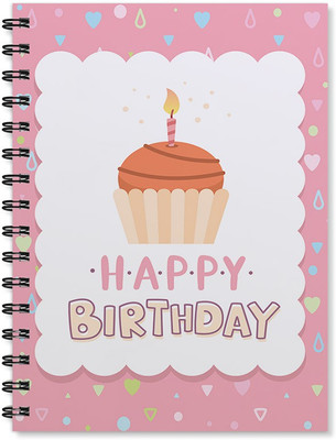 

100yellow A5 Notebook(Happy Birthday Print Wire Bound High Quality170 Ruled Pages Inside, Multicolor)