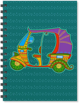

100yellow A5 Notebook(Printed Wire Bound Ruled Paper Sheets Personal And Office Stationary -A5 Size/170 Pages, Multicolor)