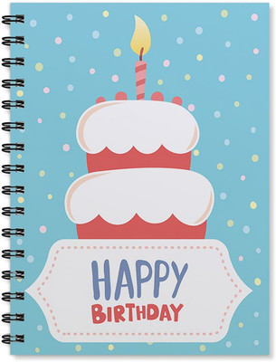 

100yellow A5 Notebook(Happy Birthday Printed Wire Bound with Ruled sheets, Multicolor)