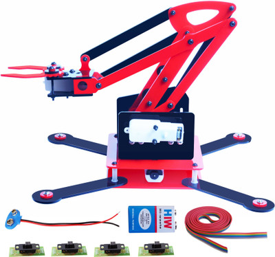

NASA Tech Complete Robotic Arm with 4 motor, 4 switch, 9v battery, 9v connector, wire, instruction guide(Multicolor)