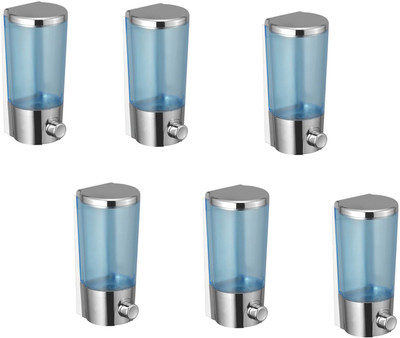 

RoyaL Indian Craft Set of 6 Extra Grip Silver 500 ml Soap, Gel, Shampoo, Conditioner Dispenser(Silver)
