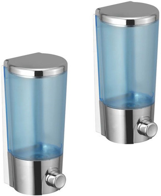 

RoyaL Indian Craft Set of 2 Extra Grip Silver 500 ml Soap, Gel, Shampoo, Conditioner Dispenser(Silver)