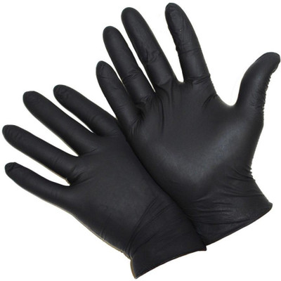 

Mumbai Tattoo Small - Black Rubber Examination Gloves(Pack of 100)
