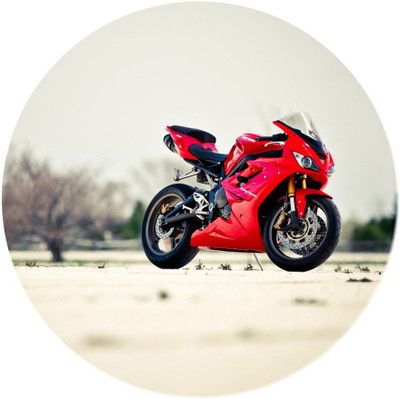 

Maison N Mode Red Sports Bike Round Mouse Pad Mousepad(Multicolor)