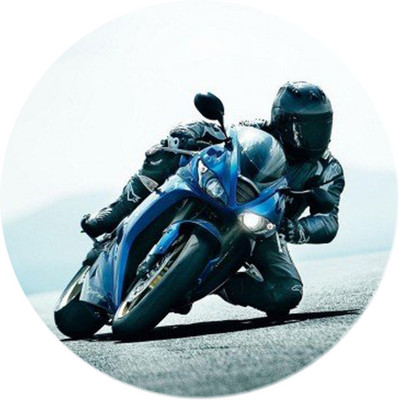 

Maison N Mode Blue Racing Bike Round Mouse Pad Mousepad(Multicolor)