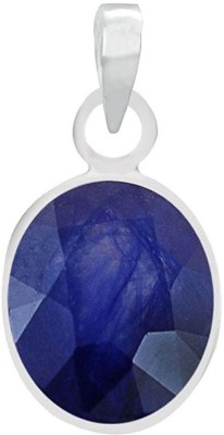 freedom Certified Natural Blue Sapphire (Neelam) Pendant 4.25 Ratti or 3.65 Carat for Male & Female Sterling Silver Pendant