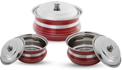 

Pigeon Handi 1 L with Lid(Stainless Steel, Induction Bottom), Red