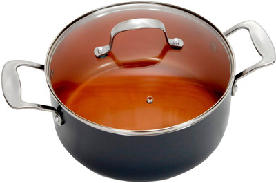 

GOTHAM STEEL GOTHAM STEEL 5QT POT ORIGINAL AS SEEN ON TV Pot 1 L(Ceramic, Non-stick, Induction Bottom), Brown