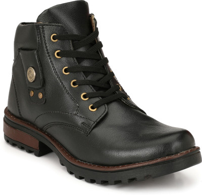 

HEERA SOHAN BLACK BOOT SHOES Outdoors For Men(Black