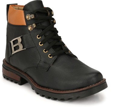 

HEERA SOHAN black boot shoes Party Wear For Men(Black