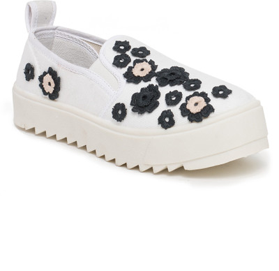 Scentra Slip On Sneakers For Women(White