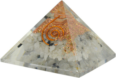 

Reiki Crystal Products Black Rutile Orgone Pyramid Decorative Showpiece - 4 cm(Crystal, Black, White)