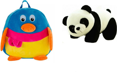 

Ktkashish Toys Cute Panda (30 Cm ) & Blue School Bag (40 Cm ) - 30 cm(Multicolor)