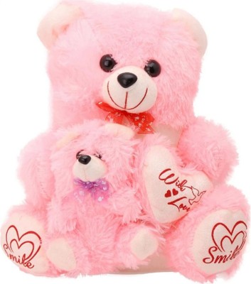 Ktkashish Toys Cute Mother & Baby Teddy Bear  - 45 cm(Pink)