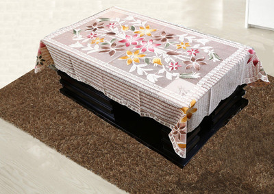 KUBER INDUSTRIES Printed 4 Seater Table Cover(White, Cotton)