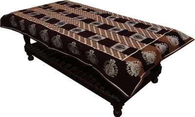 KUBER INDUSTRIES Printed 4 Seater Table Cover(Brown, Cotton)