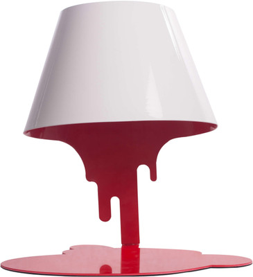 

VOYLITE Unique Red and White Metal Table Lamp(50 cm, White)