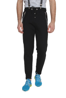 Varo Self Design Men Black Track Pants