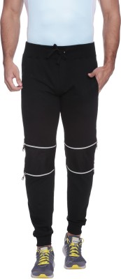 CAMPUS SUTRA Solid Men Black Track Pants