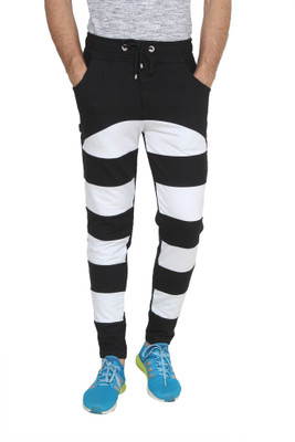 Varo Self Design Men Black Track Pants