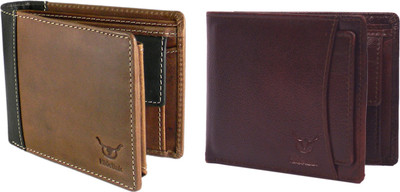 

Hidelink Men Brown Genuine Leather Wallet(7 Card Slots)
