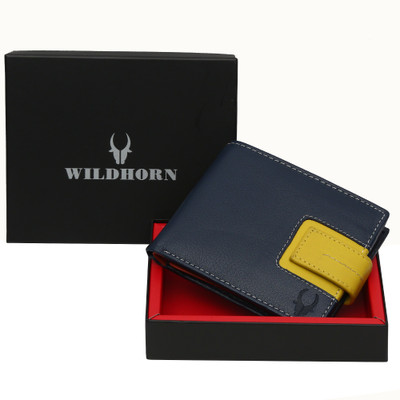 

WildHorn Men Blue Genuine Leather Wallet(6 Card Slots)