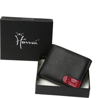 

Hawai Men Black, Red Genuine Leather Wallet(4 Card Slots)
