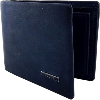 

WOODS Men Blue Artificial Leather, Fabric Wallet(7 Card Slots)