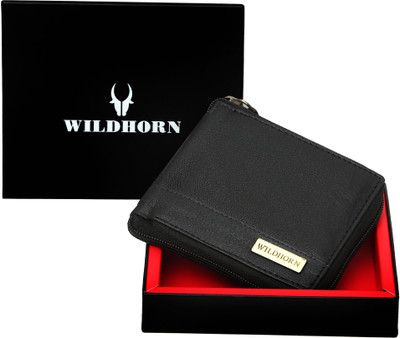 

WildHorn Men Black Genuine Leather Wallet(6 Card Slots)
