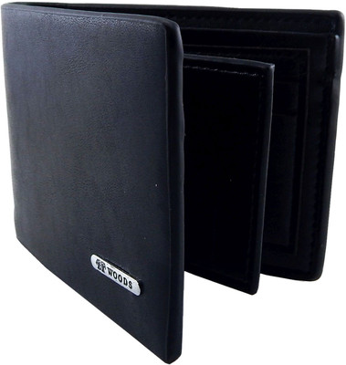 

WOODS Men Black Artificial Leather, Fabric Wallet(7 Card Slots)