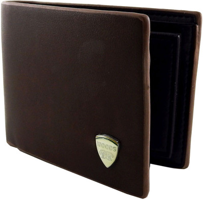 

WOODS Men Brown Artificial Leather, Fabric Wallet(7 Card Slots)
