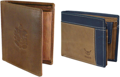 

Hidelink Men Multicolor Genuine Leather Wallet(7 Card Slots), Brown & khaki