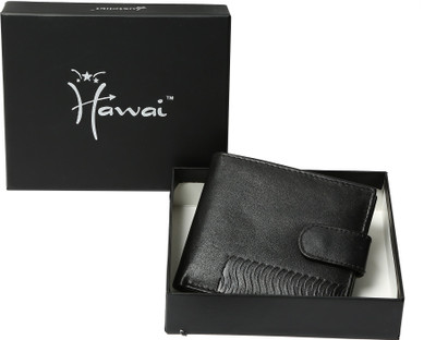 

Hawai Men Black Genuine Leather Wallet(4 Card Slots)