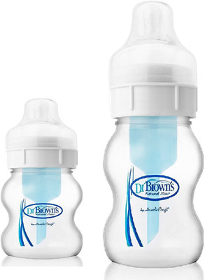 

Dr Brown Polypropylene Natural Flow Wide Neck Bottle 8 Oz 240 Ml With Natural Flow 4Oz Wide Neck Bottle - 360 ml(Blue)
