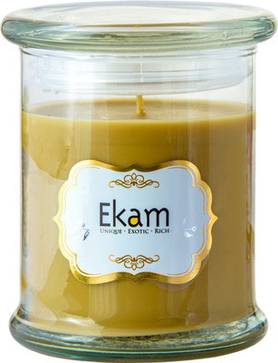

Ekam scented 9 oz ring jar Teakwood Candle(Green, Pack of 1)