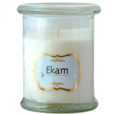 

Ekam scented 9 oz ring jar Vanilla Candle(White, Pack of 1)