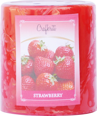 

Craftkriti strawberry Small Candle(Red, Pack of 1)