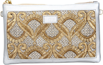 

Vdesi Party Silver Clutch