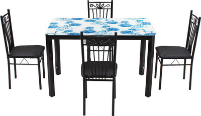 

Woodness Glass 4 Seater Dining Set(Finish Color - Black)