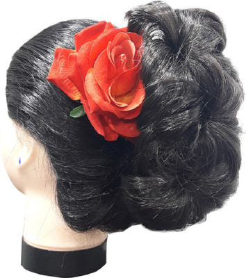 

Kabello Fashionable Clutches with rose clip for women Hair Clip, Hair Claw(Black, Red)