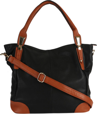 

Blu Whale Hand-held Bag(Black, Tan)