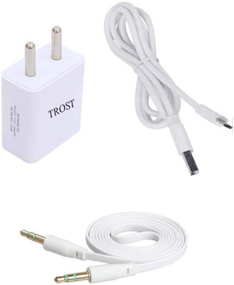 TROST Wall Charger Accessory Combo for All mobile phones(White)