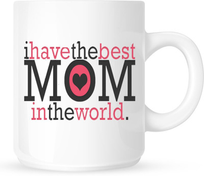 

Chanakya Best Mom White Coffee Ceramic Mug(350 ml), Multicolor