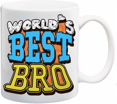 

ME&YOU Raksha Bandhan Gift for you Brother/ Bhai; World's Best Bro Printed Ceramic Mug(325 ml), White