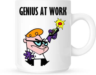 

Chanakya Genius At Work White Coffee Ceramic Mug(350 ml), Multicolor